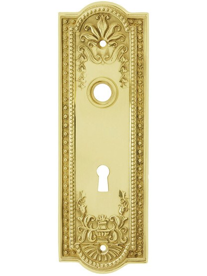 Meadows Design Forged Brass Back Plate With Keyhole in Unlacquered Brass.
